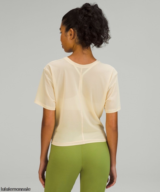 Lululemon Damen DELULU302 | Prosecco Leichtes Wendbares Yoga T-shirt Aus Mesh